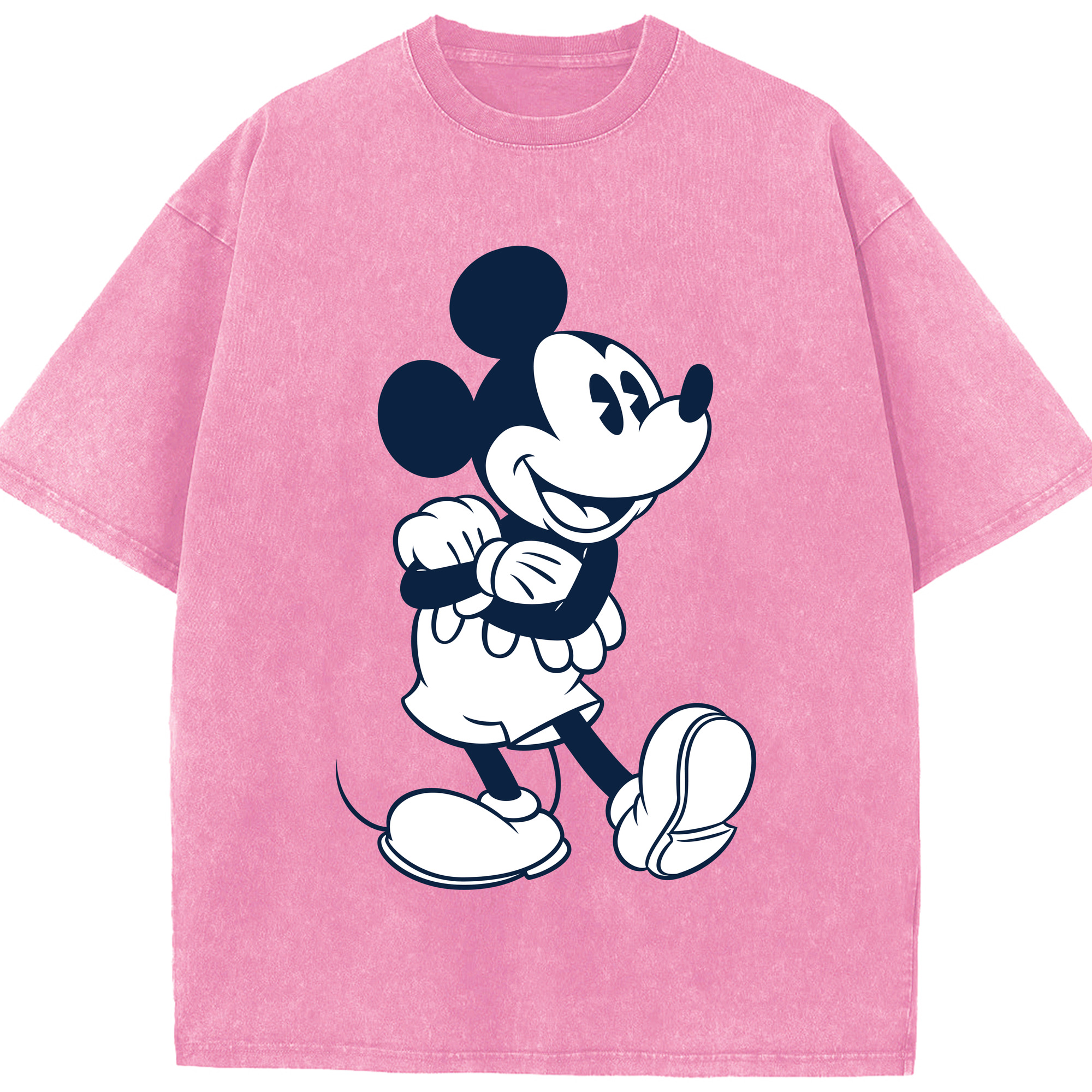 （画像用） ミッキーマウス Mickey Mouse 綿100% ヴィンテージ風 半袖Tシャツ（フロントプリント）
